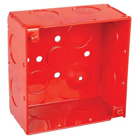 red 4 square electrical boxes